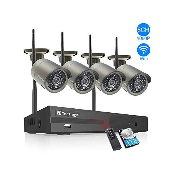 Techage ワイヤレス 防犯カメラセット 1080p 8チャンネルnvr 0万画素 Wifi監視カメラ 増設可能 新商品 H 265圧縮技術 システム