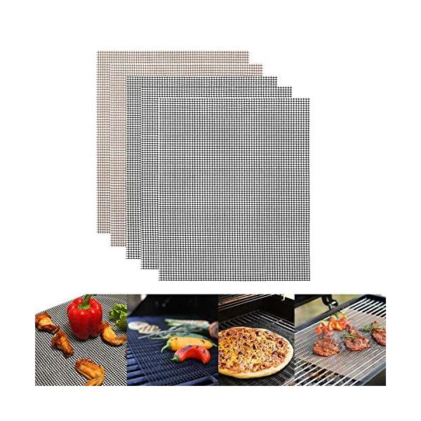 バーベキューマット Herimo q網 焼き網 テフロングリルネット 焦げ付き防止 40x33cm 超耐熱 q