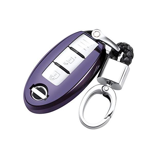 日産 スマートキーケース 車用 キーカバー 高級 Tpu 軽量 カーリモコンカバーキーセットキーケースに適 汚れ トレンド キーホルダー シリコン 落下 傷防止