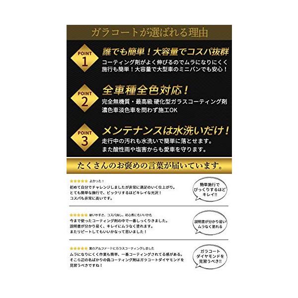 ガラコート 硬化ガラスコーティング剤 ５年間ノーワックス ボディ専用 プロ仕様 日本産 最高級ガラスコーティング剤 マイクロファイ ガラコートダイヤモンド