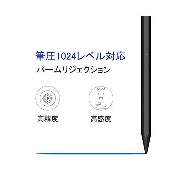 Surface ペン スタイラスペン タッチペン 恒久的に使用 マグネット吸着式充電 4 極細 新色 筆圧1024レベル対応 Pro