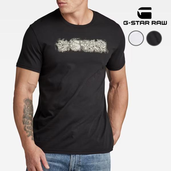 G-STAR RAW ジースターロウ Tシャツ クラックネームロゴ (D24363