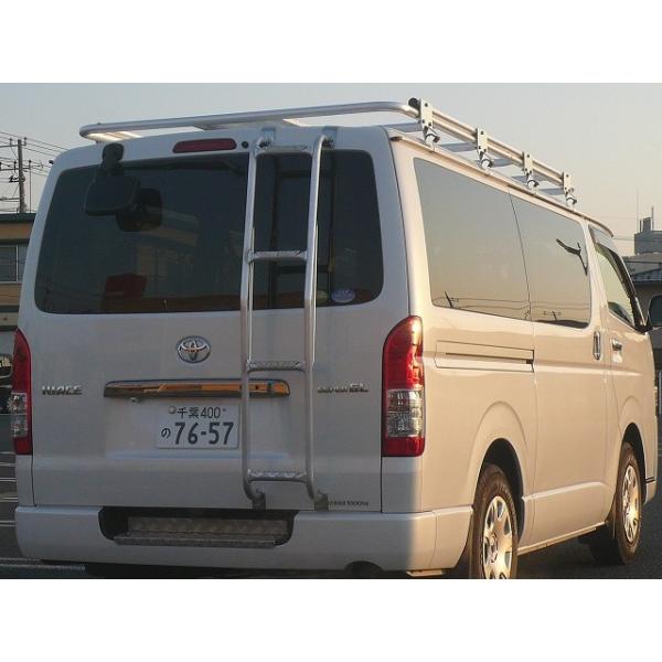 200系ハイエース MSC アルミルーフ キャリア 2.8m＋NEW4段 リアラダー  