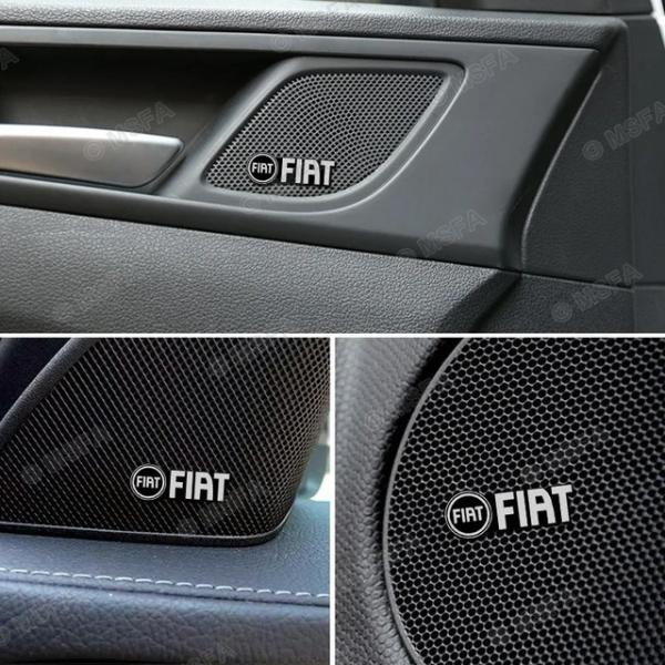 並行輸入品 フィアット500 500L 500c 500e アバルト グランデ パンダ プント ティポ ブラボー用 4個セット 3D カーオーディオステッカー