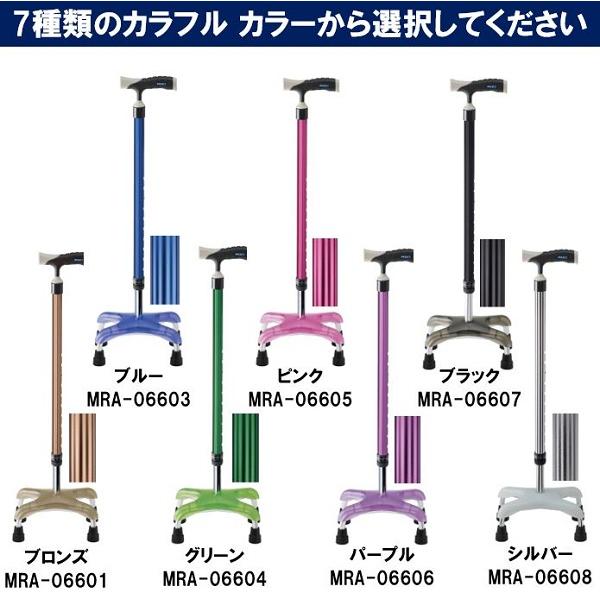 ミキ　ソフトグリップ　四点杖　パープル 歩行支援用具（杖）｜車いすと介護用品の製造、販売 株式会社