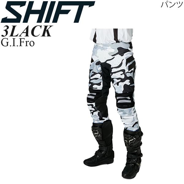 SHIFT モトクロス オフロードウェア セットアップ 迷彩　上下セット Shift オフロードパンツ 3LACK モデル G.I. Fro ブラックカモ/36