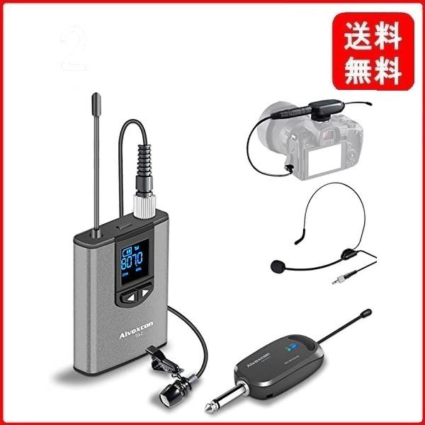 Alvoxcon ワイヤレスマイク UHF ピンマイク ワイヤレス ヘッドセット