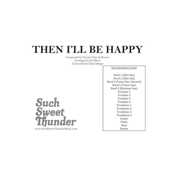 取寄 | Then I'll Be Happy | Friend ・ Clare &amp; Brown / arr. Cy Oliver ・ 採譜. David Berger ( ビッグバンド | 楽譜 )