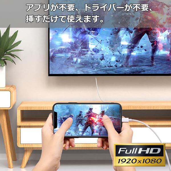 �y1580�~����ziPhone lightning hdmi �ϊ��A�^�u�^�[ 1920 x 1080p 4K60Hz iPhone/Pro/Max/mini/iPad�Ή� IOS12~18�Ή� am8268 �������� ���i�摜3