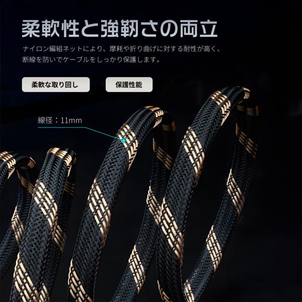 �y�ő�600�~�����z�X�s�[�J�[�P�[�u�� 1m �o�i�i�v���O Hi-Fi �I�[�f�B�I�P�[�u�� ���E�Z�b�g �X�s�[�J�[���C���[ ���� �����b�L 11mm �ɑ� �i�C�����ґg bke ���i�摜3