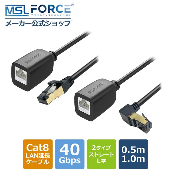 MSL FORCE 【2個目半額】延長用 LANケーブル CAT8準拠 延長