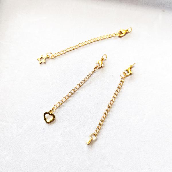 アジャスター＆カニカン 3個セット ゴールド アクセサリーパーツ 金具 カニカン 丸カン 付