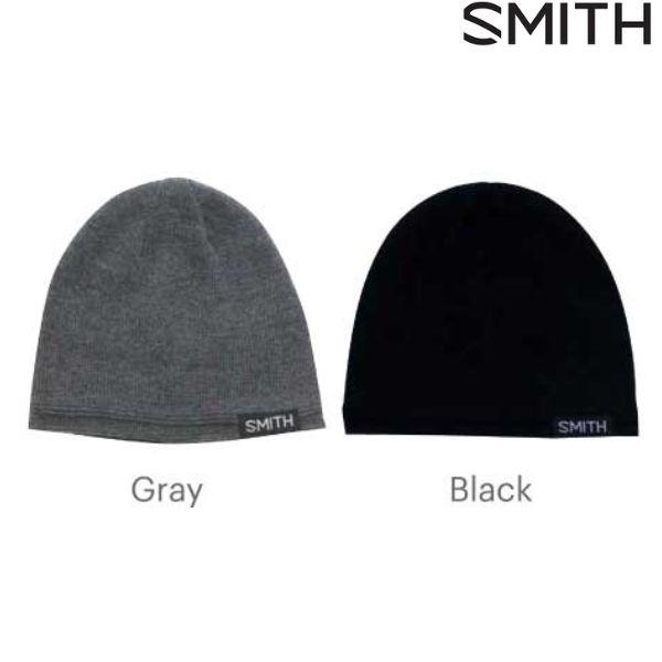 SMITH HELMET BEANIEスミス ヘルメットビーニー 裏側の一部にヘルメット着用によるズレ防止のフリース素材を採用 カラー：Gray, Black
