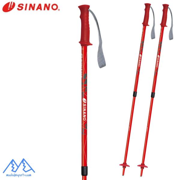 シナノ ジュニア用 サイズ調整式 ストック スキーポール レッド フリーK 伸縮スキーポール SINANO FREE K RD 70-100cm 307240
