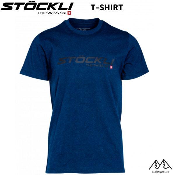 ストックリ コットン Tシャツ ネイビー杢 STOCKLI T-SHIRT NAVY MELANGE THE SWISS SKI  502149583