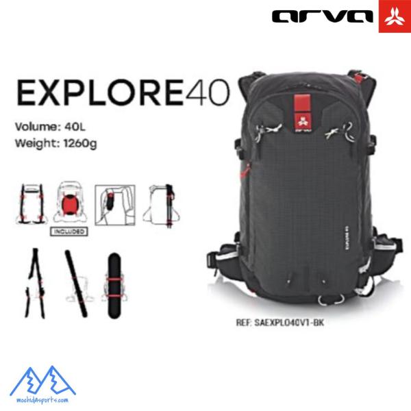 ARVA WXPLORE 40アルバ エクスプローラー 40 バックカントリースキーをはじめ、アウトドアや普段の使用などあらゆるシチュエーションで活躍するバックパック Volume 40LWeight 1260ｇ