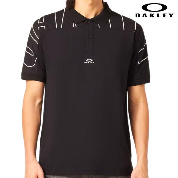 オークリー ポロシャツ ブラック 吸汗速乾 ストレッチ 軽量 OAKLEY Enhance SS Graphic Polo 1.0 BLACK OUT FOA406312 02E