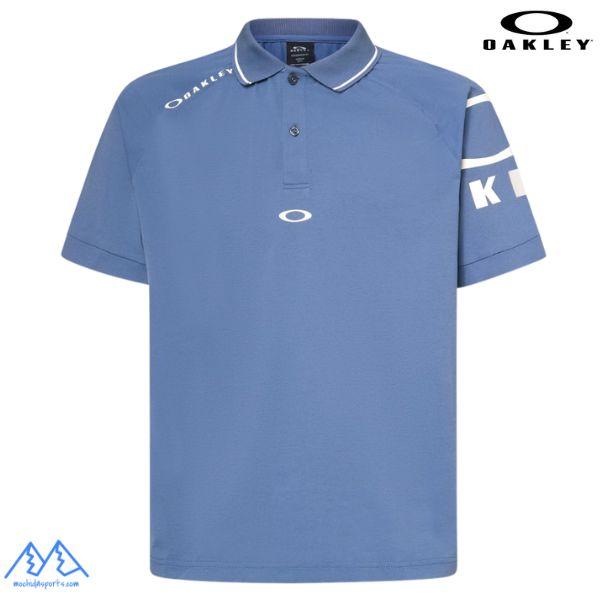 OAKLEY（オークリー） 半袖 ポロシャツ ブルー 吸汗速乾 伸縮 形状安定