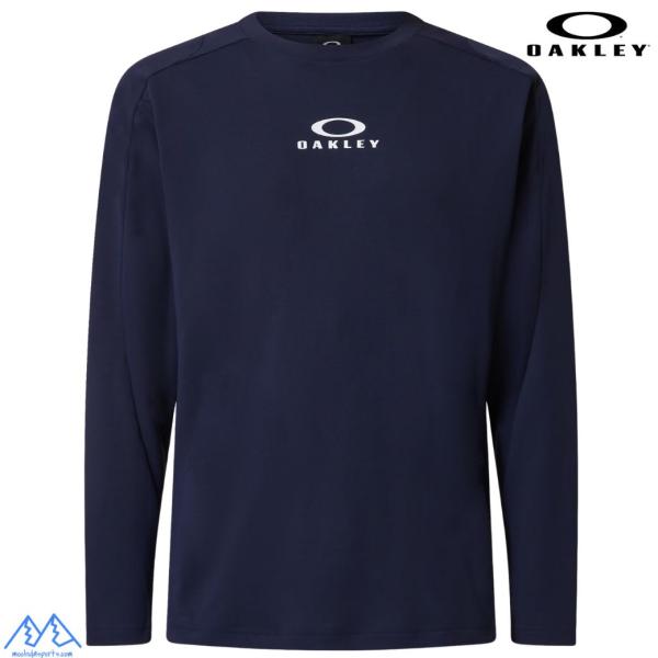 オークリー ロングスリーブ Tシャツ ロンＴ 長袖 吸湿 発散 速乾 ネイビー OAKLEY Enhance Practice L/S Crew 15.7 FATHOM FOA408125 6AC