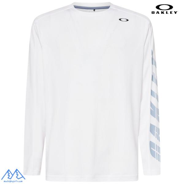 オークリー ロングスリーブ Tシャツ ロンＴ 長袖 吸湿 発散 速乾 ホワイト OAKLEY Slant Logo Print L/S Tee 12.0 white FOA408265 100