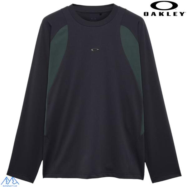 オークリー ロングスリーブ Tシャツ ロンＴ 長袖 吸汗速乾 ストレッチ ファントム OAKLEY Icon S Sync LS Crew 1.0 phantom FOA409376 01N