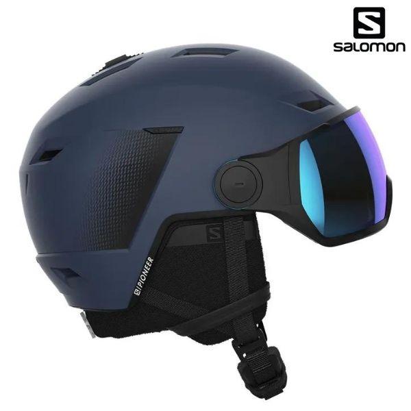 【美品】サロモン ヘルメット PIONEER LT VISOR SALOMON（サロモン） バイザーへルメット ブルー SALOMON PIONEER LT