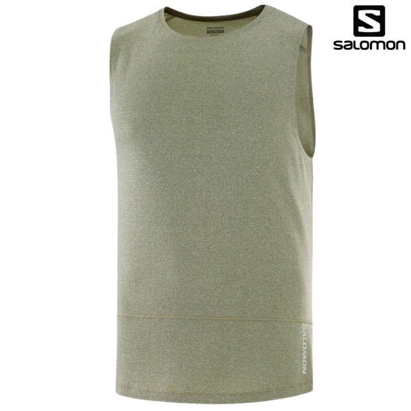 SALOMON（サロモン） ランニングタンクトップ ノースリーブ グリーン