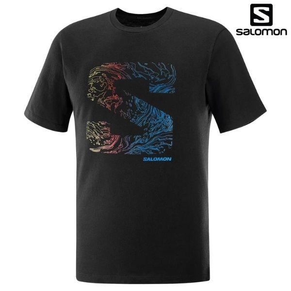 サロモン ショートスリーブ Tシャツ ディープブラック SALOMON SAL LOGO PERF SS TEE M DEEP BLACK LC2100700