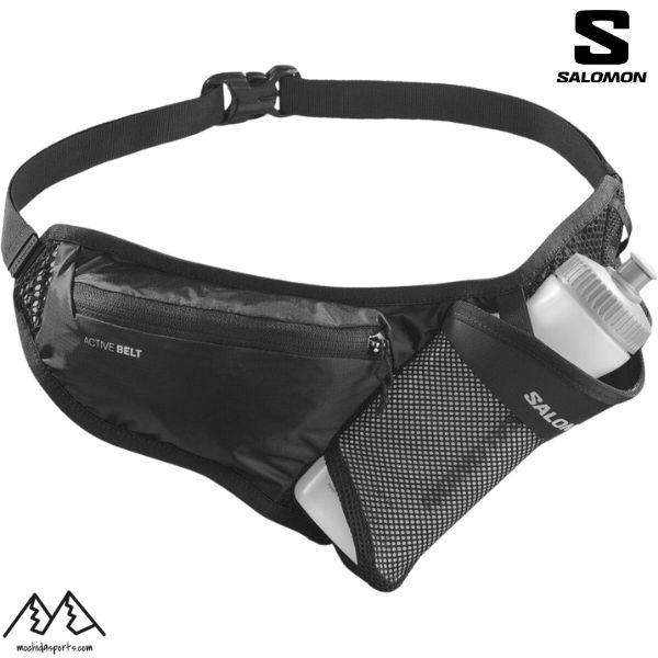 サロモン ランニング ベルト バッグ アクティブ 軽量 3Dボトル付 600ml ウエストバッグ ブラック SALOMON ACTIVE BELT 3D BOTTLE LC2179000