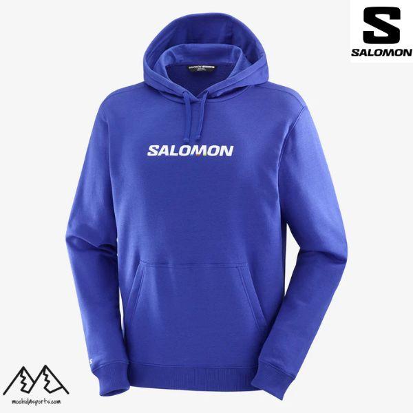 SALOMON パーカー SALOMON（サロモン） フーディー パーカー ブルー SALOMON SAL LOGO