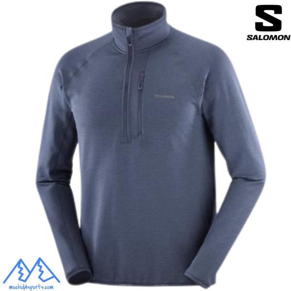 SALOMON（サロモン） ハーフジップ フリース ストレッチ ブルー