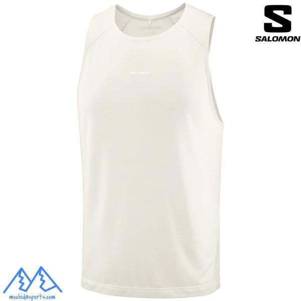 サロモン ランニングタンクトップ ノースリーブ ウイスパー ホワイト オフホワイト SALOMON SHAKEout CORES WHISPER WHITE LC2751700