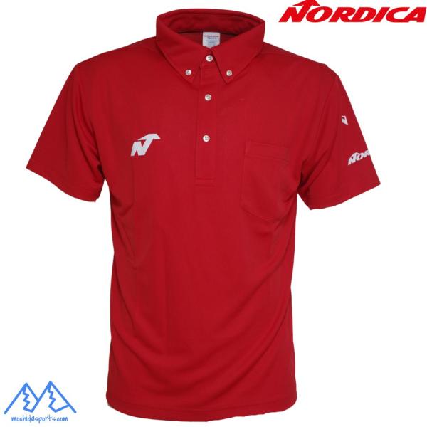 ノルディカ ドライ ボタンダウン ポロシャツ レッド NORDICA DRY BUTTON-DOWN POLO SHIRT RED