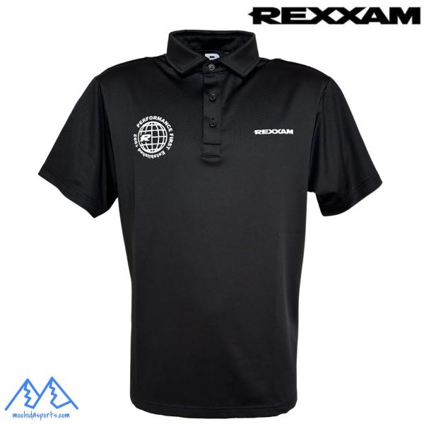 レクザム 吸汗速乾 UVケア ポロシャツ ブラック REXXAM POLO SHIRTS BLACK REX-PS11 YYPS-011-2