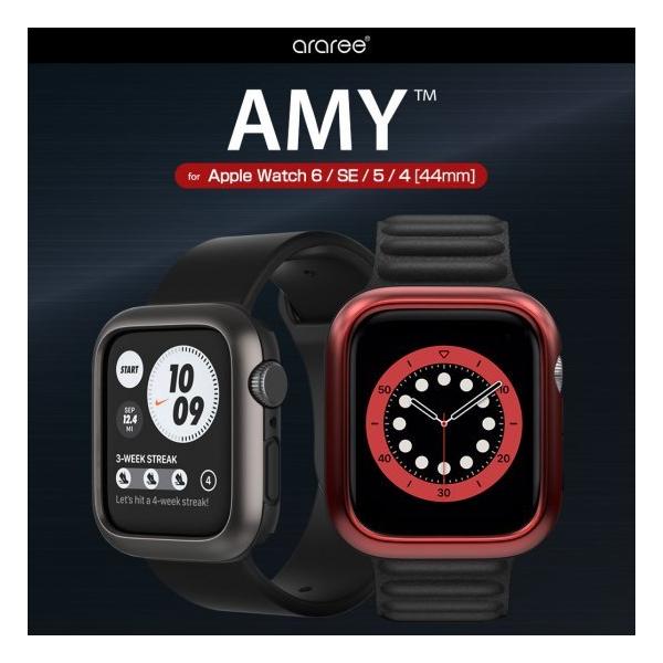 �������K�i araree Apple Watch 44mm�p �f���A�����C���[�P�[�X AMY ���x�ȃ��^���t���[����TPU�̓�d�\���݌v AR20804AW