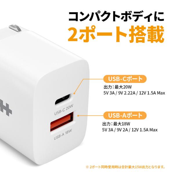 Ki Hyper HyperJuice 20W USBdA_v^ USB-A &amp; USB-C 2|[g HP-HJ205US
