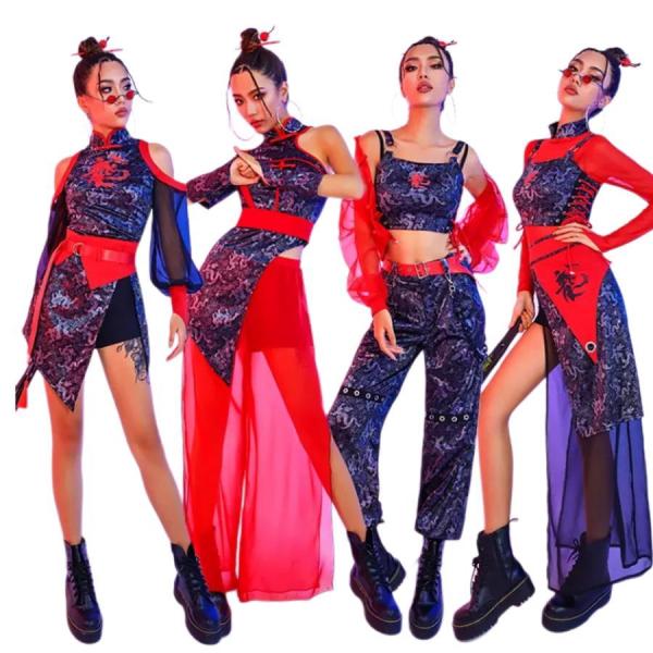 ダンス衣装 大人 セットアップ レディース 中華風 ヒップホップ ダンス衣装 大人 セットアップ レディース 中華風 ヒップホップ