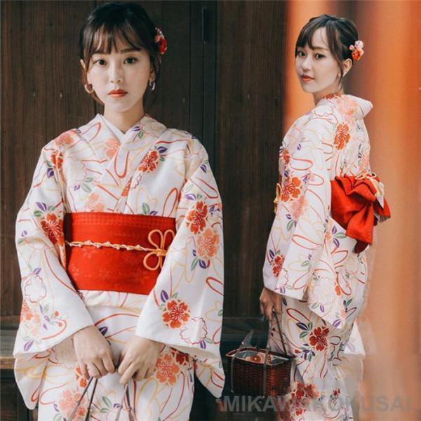 浴衣 レディース 花柄 和服 浴衣 女性用 コスチューム 浴衣 可愛い 平織り きれいめ フリーサイズ 花火大会 夏祭り 旅館 浴衣セット