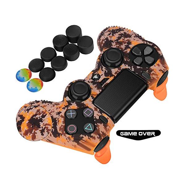Ps4コントローラー シリコン カバー滑り止め用転印迷彩保護カバー 対応用 ハンドル帽 10個付け L2 R2 拡張ボタン 迷彩オレンジ Yvi Ms Select 通販 Yahoo ショッピング