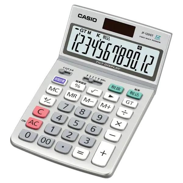他サイト： CASIO 実務電卓 12桁 簿記 時間計算 ジャストタイプ スタンダード グリーン購入法適合 JF-120GT-Nの商品画像
