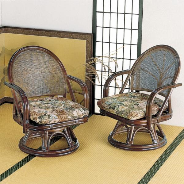 籐 回転座椅子ミドルタイプ イス・チェア 座椅子 S512B 完成品 籐 回転座椅子ミドルタイプ イス・チェア 座椅子 S512B 完成品