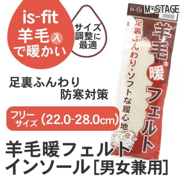 中敷き 足裏ふんわり・ソフトな履心地 足元あったか 防寒フェルトインソール 中敷き [フリーサイズ(22.0〜28.0cm)]