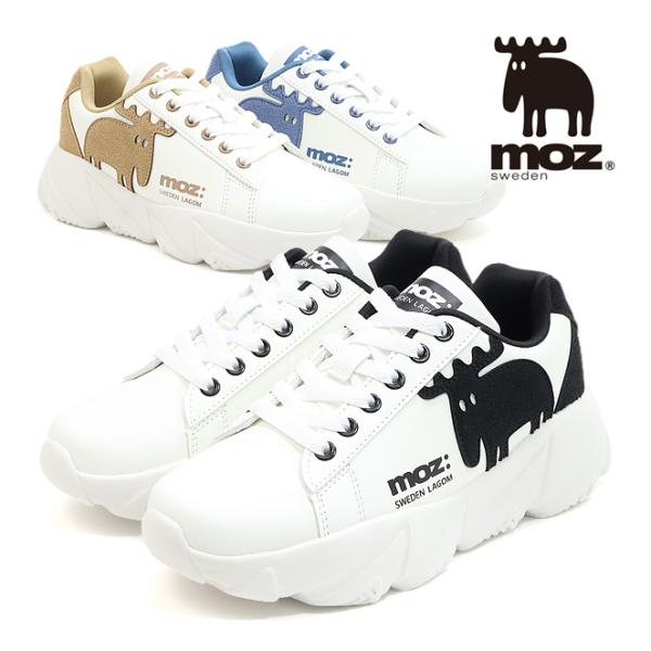 moz（モズ） レディース ローカット スニーカー moz MZ-3020 ホワイト