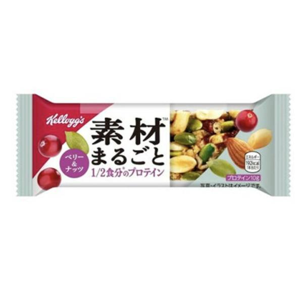 他サイト： 素材まるごと プロテインバー ベリー&amp;ナッツ 38g ×6本 セット シリアル 玄米 栄養補給 ケロッグの商品画像
