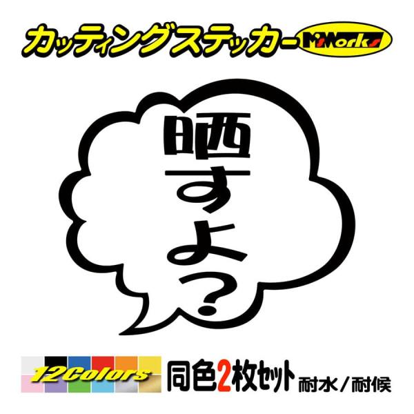 煽り対策 ステッカー 晒すよ？ つぶやき (2枚1組) カッティングステッカー ドライブレコーダー 車 バイク おもしろ ドラレコ 後方 アピール