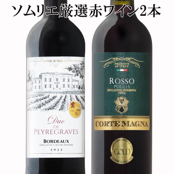 ソムリエ厳選 金賞入り 赤ワイン飲み比べ 2本セット ワインセット