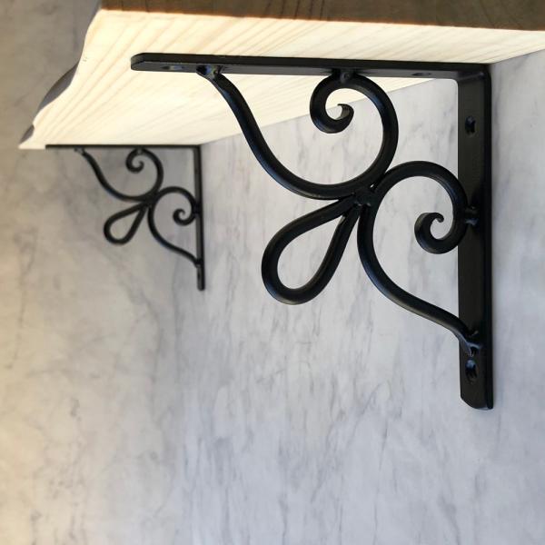 レトロ L字金具 エンジェル 天使 棚受け アイアン 4点 棚受け金具