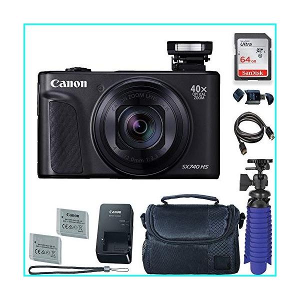 新品 Canon Powershot Sx740 Hs Digital Camera Black With 64 Gb Card Premium Camera Case 2 Batteries Tripod 並行輸入品 Jsonic Ca