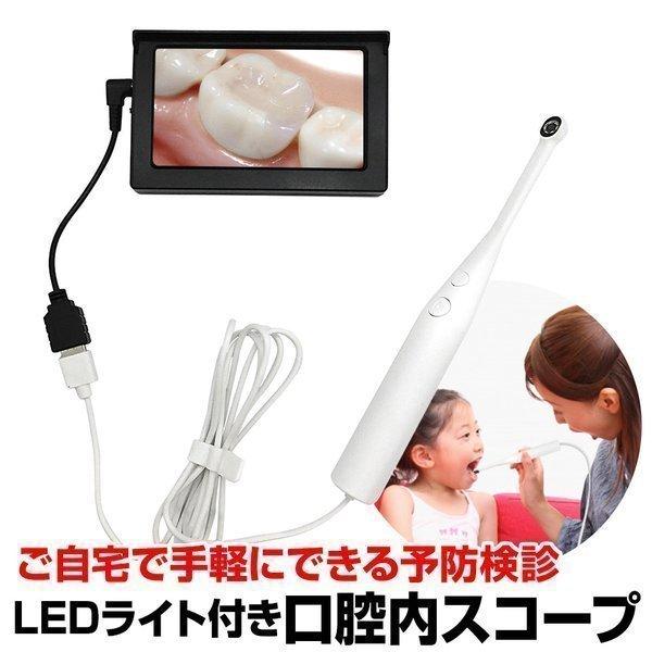 口腔内スコープ LEDライト付 マイクロカメラ 4.3インチLCDモニター付 