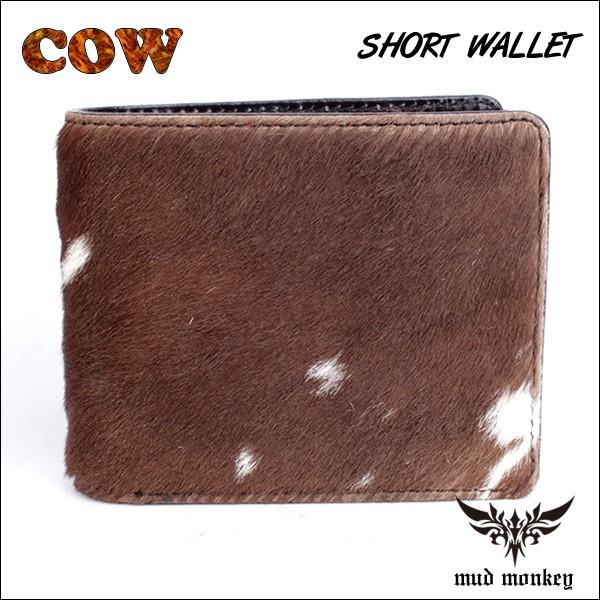 1点物二つ折り財布 ハラコ COW/イタリアンレザー仕様 : MUD MONKEY